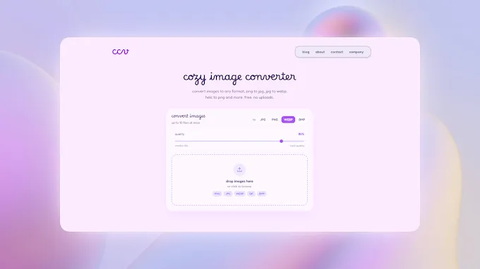 CozyConvert private file conversion interface