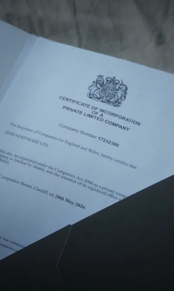Serendipiware Ltd certificate of incorporation